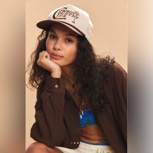 NWT Free People Cowboy Country Club Trucker Hat color Ivory